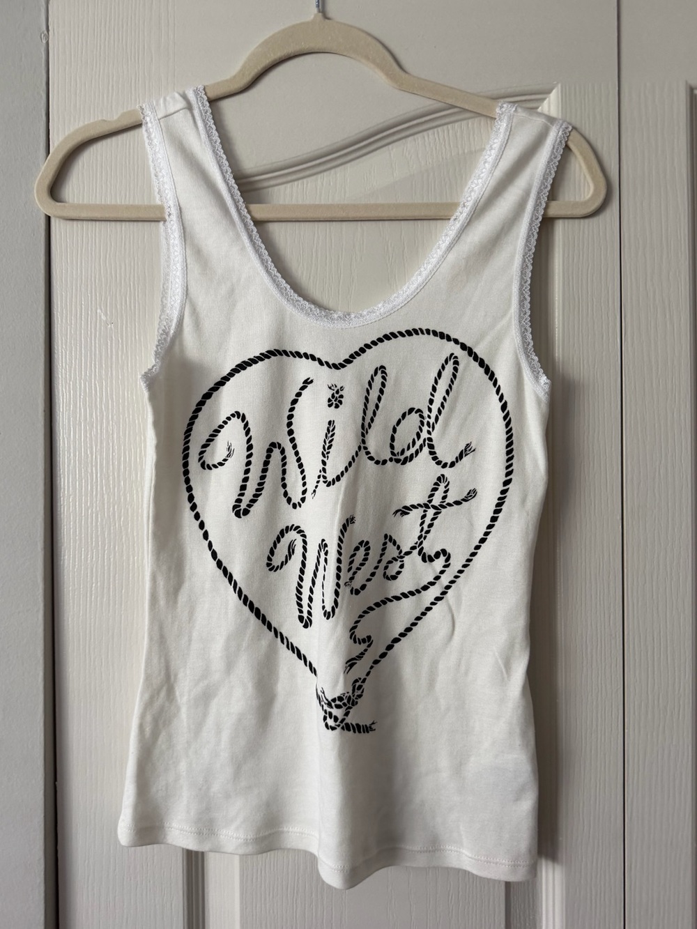White Wild West Heart Graphic Tank Top